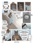 absurd_res anthro bathing beverage brown_body brown_fur butt canid canine coffee comic cum_on_fur curved_penis dialogue duo echto father_(lore) father_and_child_(lore) father_and_son_(lore) flaccid foreskin fur genitals hi_res male male/male mammal parent_(lore) parent_and_child_(lore) parent_and_son_(lore) peeing peeing_in_shower penis shirtless showering son_(lore)
