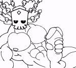 animated anthro barazoku big_blue_bubble big_pecs big_penis bone boodoo boodoolover ejaculation genitals male male/male monster muscular muscular_male my_singing_monsters pecs penis short_playtime skeleton solo