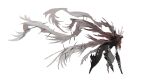  absurdres blood blood_on_leg creature full_body highres kamikiririp monster multiple_wings no_humans open_mouth original red_hair sharp_teeth solo teeth white_background white_wings wings 