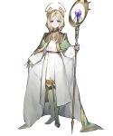  1girl aged_down aqua_eyes blonde_hair boots brand_of_the_exalt cape drill_hair drill_sidelocks emmeryn_(child)_(fire_emblem) emmeryn_(fire_emblem) facial_mark fire_emblem fire_emblem_awakening fire_emblem_heroes forehead_mark green_cape green_footwear highres holding holding_staff knee_boots looking_at_viewer medium_hair multicolored_cape multicolored_clothes non-web_source robe sidelocks smile solo staff tachi-e tagme tiara white_cape white_robe 