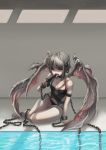  bondage cleavage devil dori_(pixiv_36360503) gun horns no_bra pantsu wings 