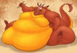 2024 anthro belly_grab chopsticks disney dragon dragontzin eastern_dragon facial_hair fangs hi_res holding_belly holding_chopsticks holding_object immobile long_mustache male morbidly_obese morbidly_obese_anthro morbidly_obese_male mulan_(1998) mushu_(disney) mustache mythological_creature mythological_scalie mythology nude obese obese_anthro obese_male open_mouth overweight overweight_anthro overweight_male raised_tail scales scalie signature sitting solo tail teeth