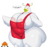 absurd_res anthro apron apron_only avian belly big_breasts big_butt bird breasts butt canid canine canis cheap_cheap_the_cooking_chicken chicken clothing coffee_demon domestic_dog female galliform gallus_(genus) hi_res huge_breasts huge_butt mammal mostly_nude nipples parappa parappa_the_rapper phasianid slightly_chubby solo sony_corporation sony_interactive_entertainment speech_bubble text thick_thighs