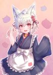  animal_ears cocoasabure final_fantasy final_fantasy_xiv japanese_clothes kitsune lalafell maid wa_maid 