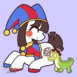 1:1 2024 3_toes alligator alligatorid alternate_species artist_name blue_hooves brown_clothing brown_hair brown_hat brown_headwear brown_mane brown_tail candy clothing colored crocodilian cutie_mark dessert digital_media_(artwork) digitigrade duo earth_pony empty_eyes equid equine eye_through_hair eyelashes eyes_closed feet female female_feral feral feralized food food_creature fool&#039;s_hat front_view full-length_portrait fur glitch_productions green_body gummigoo_(tadc) gummy_(food) gummy_creature hair happy hasbro hat hat_only headgear headgear_only headwear headwear_only hi_res hooves horse larger_female larger_feral living_candy male male_feral mammal mane mostly_nude mostly_nude_feral mostly_nude_male my_little_pony partially_clothed_female partially_clothed_feral pomni_(tadc) ponification pony portrait quadruped red_cheeks red_hooves reptile scalie scribbles short_tail size_difference smaller_feral smaller_male smile stickersdoodle tail the_amazing_digital_circus three-quarter_view toes translucent translucent_hair unguligrade watermark white_body white_fur yellow_body