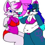  animated belly belly_expansion big_breasts big_butt big_hair blue_eyes blue_hair breast_expansion breasts butt butt_expansion canid canine chokowhite_(dog-1) dog-1 duo expansion female female/female feral fox funnel hair hi_res hybrid inflation mammal navel overweight vanessa_(dog-1) 