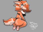  anthro big_butt black_clothing blue_eyes breasts butt canid canine clothing crouching female fox foxtea looking_at_viewer mammal panties raposinha showing_butt solo underwear 