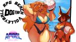 2024 abs anthro apsel_bluestar ball biceps big_breasts bikini bird_dog blonde_hair breasts brown_body brown_fur brown_hair brown_nails camel_toe canid canine canis chest_tuft cleavage clothed clothing colored_nails day dobermann dog_knight_rpg domestic_dog duo english_text eyes_closed female floppy_ears fur golden_retriever hair hand_in_hair hi_res holding_ball holding_object hunting_dog jeane_(ceehaz) light light_beam mammal midriff muscular muscular_female nails net open_mouth open_smile orange_eyes pawpads pinscher raised_arm retriever rory_(ceehaz) short_hair signature simple_background smile sport standing sunbeam sunlight swimwear tan_body tan_fur text thick_thighs touching_hair tuft volleyball volleyball_(ball) volleyball_net white_background wide_hips