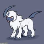 1:1 absol ambiguous_gender blep blue_background blue_body feral fur generation_3_pokemon hi_res nintendo pokemon pokemon_(species) quadruped sealer4258 shadow simple_background solo tail tongue tongue_out white_body white_fur