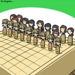  annotated asymmetrical_bangs bangs black_hair blunt_bangs board_game bob_cut braid brown_headwear brown_jacket chi-hatan_military_uniform closed_mouth commentary frown fukuda_(girls_und_panzer) girls_und_panzer glasses hair_rings hamada_(girls_und_panzer) helmet hosomi_(girls_und_panzer) jacket kogane_(staygold) kubota_(girls_und_panzer) lowres military military_uniform nagura_(girls_und_panzer) nishi_kinuyo nishihara_(girls_und_panzer) opaque_glasses open_mouth pleated_skirt ponytail round_eyewear shougi skirt smile tamada_(girls_und_panzer) twitter_username uniform yellow_skirt 