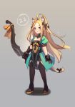  1girl abigail_williams_(fate/grand_order) ahoge animal_ear_fluff animal_ears atalanta_(fate) atalanta_(fate)_(cosplay) bangs black_bow black_dress black_footwear black_gloves black_legwear blonde_hair blue_eyes blush boots bow bow_(weapon) breasts cat_ears cat_girl cat_tail commentary cosplay dress english_commentary fate/apocrypha fate/grand_order fate_(series) forehead full_body gloves green_dress grey_background hair_bow holding holding_bow_(weapon) holding_weapon juliet_sleeves kemonomimi_mode long_hair long_sleeves looking_at_viewer miya_(pixiv15283026) multiple_bows orange_bow parted_bangs parted_lips puffy_short_sleeves puffy_sleeves shadow short_sleeves small_breasts solo standing tail tail_bow thigh_boots thighhighs two-tone_dress very_long_hair weapon 