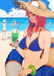  1boy 6+girls :q animal_ears bb_(fate)_(all) bb_(swimsuit_mooncancer)_(fate) beach bikini blue_bikini blue_sky boudica_(fate/grand_order) bracelet breasts brown_eyes cleavage day fate/grand_order fate_(series) flat_color fou_(fate/grand_order) fox_ears hair_over_shoulder halterneck hans_christian_andersen_(fate) hat horizon innertube jewelry mash_kyrielight medium_breasts mordred_(fate)_(all) mordred_(swimsuit_rider)_(fate) multiple_girls nero_claudius_(fate)_(all) nero_claudius_(swimsuit_caster)_(fate) outdoors pink_hair side-tie_bikini sky sohin straw_hat sun_hat swimsuit tamamo_(fate)_(all) tamamo_no_mae_(swimsuit_lancer)_(fate) tongue tongue_out 