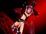  bat_wings chain collar darkstalkers flat_chest gif lilith_aensland machine pink_hair pussy short_hair tagme thighhighs tied wings 
