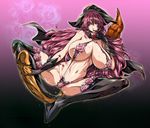  breasts broom broom_riding flower hat huge_breasts long_hair original penis purple_hair q_azieru rose slingshot_swimsuit solo swimsuit thighhighs very_long_hair witch witch_hat 