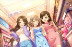  3girls :3 ^_^ ^o^ artist_request bag blush breasts brown_hair closed_eyes directional_arrow earrings etou_misaki_(idolmaster) facing_away facing_viewer flower girl_sandwich hair_flower hair_ornament handbag idolmaster idolmaster_cinderella_girls idolmaster_cinderella_girls_starlight_stage indoors jewelry kishibe_ayaka large_breasts long_hair looking_at_another mall messy_hair mother&#039;s_day multiple_girls necklace official_art open_mouth sandwiched short_hair smile tsukimiya_miyabi wavy_hair 