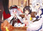  6+girls akagi-chan_(azur_lane) animal_ears apron aqua_eyes architecture autumn autumn_leaves ayanami_(azur_lane) azur_lane bare_shoulders belchan_(azur_lane) belfast_(azur_lane) black_hair black_headwear black_kimono black_legwear black_ribbon blue_dress blue_shirt blush braid bunny_ears cape capelet closed_mouth detached_sleeves dress east_asian_architecture ekuramani eyebrows_visible_through_hair fake_animal_ears falling_leaves food french_braid frilled_apron frills fur-trimmed_cape fur_trim gloves hat hiei-chan_(azur_lane) high_ponytail horns iron_cross japanese_clothes javelin_(azur_lane) kimono laffey_(azur_lane) leaf leaf_print light_brown_hair little_cleveland_(azur_lane) looking_at_viewer looking_down maid maid_headdress maple_leaf meowfficer_(azur_lane) messy_hair military_hat multicolored multicolored_cape multicolored_clothes multiple_girls one_side_up open_door open_mouth out_of_frame outdoors pantyhose peaked_cap peeping pleated_dress ponytail potato purple_hair reaching_out red_eyes ribbon roasting shirt short_hair side_ponytail skirt sleeping sleeveless sleeveless_dress sliding_doors smile squatting standing tatami tilted_headwear twintails waist_apron wavy_mouth white_apron white_cape white_gloves white_hair wooden_floor yellow_eyes younger zeppelin-chan_(azur_lane) 