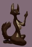  anthro arm_tuft avo_(weaver) black_nose breasts canid canine canis chest_tuft claws digital_media_(artwork) disney eyebrows famished_(artist) fan_character female fur gesture half-closed_eyes hi_res jackal kneeling mammal nipples pack_street pawpads pose simple_background sitting solo toe_claws toes tuft zootopia 