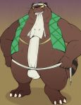 2019 anthro asian_clothing belly bulge canid canine clothing dansaburō-danuki east_asian_clothing fundoshi gegege_no_kitaro humanoid_hands japanese_clothing male mammal overweight overweight_male paqaaqap raccoon_dog tanuki underwear 