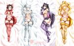  4girls :d ahoge alfred_cullado animal_ears arm_up armpit_peek artist_name ass ass_visible_through_thighs back_bow bangs banned_artist bare_shoulders bed_sheet black_hair blake_belladonna blonde_hair blue_eyes boots bow breasts claw_pose cleavage commentary covering covering_ass dakimakura elbow_gloves eyebrows_visible_through_hair fake_animal_ears fake_tail finger_to_mouth from_above full_body fur-trimmed_footwear fur-trimmed_gloves fur_collar fur_trim gloves grin highres lace lace-trimmed_legwear large_breasts long_hair looking_at_viewer lying medium_breasts multiple_girls navel on_back on_side open_mouth pink_bow ponytail purple_eyes purple_footwear purple_gloves red_footwear red_gloves revealing_clothes ruby_rose rwby short_hair sideboob silver_eyes silver_hair small_breasts smile stomach swept_bangs tail teeth thigh_boots thigh_gap thighhighs underboob v-shaped_eyebrows very_long_hair weiss_schnee white_footwear white_gloves wolf_ears wolf_tail yang_xiao_long yellow_eyes yellow_footwear yellow_gloves 