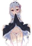  gucchiann kokkoro maid pantsu pointy_ears princess_connect princess_connect!_re:dive skirt_lift stockings thighhighs 