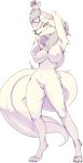  2019 alpha_channel anthro big_breasts body_hair breasts canid canine canis female fur hair hi_res johanna_(paledrake) looking_at_viewer mammal nipples nude pkbunny pussy simple_background smile solo transparent_background were werecanid werecanine werewolf white_body white_hair wolf 