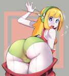  big_butt blonde_hair blue_eyes bulge butt cave_story clothed clothing curly_brace female hair humanoid long_hair looking_back machine nickleflick not_furry open_mouth panties pants_down partially_clothed presenting presenting_hindquarters robot solo surprise thick_thighs underwear video_games 