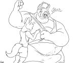  anthro belly big_belly bulge disney duo erection hi_res male male/male mammal nipples overweight penis_outline pumbaa size_difference suid suina sus_(pig) the_lion_king uniparasite wild_boar 