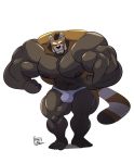  2015 4_fingers 5_toes ailurid anthro beard biceps big_muscles black_nose brown_body brown_fur brown_hair bulge clothing crumble_(character) facial_hair fingers flexing fur green_eyes hair huge_muscles male mammal multitone_fur muscular muscular_male pecs plantigrade red_body red_fur red_panda simple_background solo standing talegas toes underwear white_background white_body white_fur 