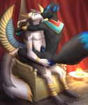  absurd_res anal anal_penetration anthro anthro_on_anthro anthro_penetrated anthro_penetrating anthro_penetrating_anthro beronon biped canid canine chair duo egyptian feet furniture hi_res king_manu kissing male male/male male_penetrated male_penetrating male_penetrating_male mammal mastery_position neash on_lap paws penetration penis romantic sergal sex sitting throne tongue 