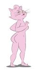  absurd_res anthro bojack_horseman breasts butt domestic_cat felid feline felis female full-length_portrait fur green_eyes hi_res jodero mammal nude pink_body pink_fur portrait princess_carolyn rear_view solo standing whiskers 