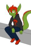  2019 absurd_res anthro clothed clothing dragon dragonkai fully_clothed hi_res kai_(twin_dragons) male scalie simple_background siting solo thenekoboi twin_dragons_(webcomic) webcomic yellow_eyes 