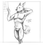  animal_genitalia anthro balls beard f3nnix facial_hair male nude sheath sketch solo 