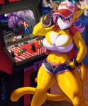  2019 absurd_res andy_bogard arcade arcade_cabinet arcade_machine armlet big_breasts bottomwear breasts choker cleavage cleavage_overflow clothed clothing cutoffs denim denim_clothing fatal_fury felid feline felis female female_focus fingerless_gloves fur gloves hair handwear hat headgear headwear hi_res huge_breasts inner_ear_fluff jacket jewelry king_of_fighters looking_at_viewer mammal midriff monique_pussycat multicolored_body multicolored_fur navel necklace peepoodo pink_hair pltnm06ghost pose pubes shorts signature snk solo_focus standing super_fuck_friends terry_bogard thick_thighs topwear tuft two_tone_body two_tone_fur underwear unzipped video_games white_body white_fur yellow_body yellow_eyes yellow_fur 