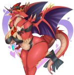  &lt;3 anthro big_breasts breasts brunhilda_(dragalia_lost) cygames dragalia_lost dragon female harnny hi_res horn looking_at_viewer nintendo red_body red_scales scales scalie solo video_games western_dragon wings 