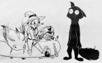  2019 absurd_res anthro black_and_white bottomwear canid canine clothed clothing dipstick_ears disney dragon dripping eyes_closed fangs fennec finnick fire fox fully_clothed group hat headgear headwear hi_res holding_staff inktober judy_hopps lagomorph leporid looking_at_another mammal monochrome multicolored_ears nick_wilde pants rabbit scut_tail shirt smile theblueberrycarrots toeless_legwear topwear wizard_hat zootopia 