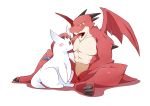  2015 ambiguous_gender azuma_minatsu dragon duo haku_(azuma_minatsu) male red_(azuma_minatsu) sitting 