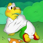  1:1 balls blush butt clothing contimplatininspiratio digital_media_(artwork) halloween hi_res holidays koopa koops male male/male mario_bros nintendo paper_mario reptile scalie the_great_gonzales_jr ttyd turtle underwear video_games yoshi 