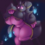  &lt;3 1:1 abstract_background big_breasts breast_squish breasts digital_media_(artwork) female fire hi_res huge_breasts humanoid looking_at_viewer mega_banette mega_evolution megustalikey nintendo not_furry overweight overweight_female pok&eacute;mon pok&eacute;mon_(species) pussy short_stack slightly_chubby solo squish thick_thighs under_boob video_games will-o-wisp zipper 