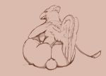  avian avian_wings beak big_breasts big_butt bodily_fluids breasts butt doctordj domination facesitting feathers female female_domination gryphon hi_res human looking_back male male/female mammal sweat thick_thighs wings 