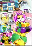  archie_comics big_breasts big_butt blue_eyes breasts bubble_butt butt cleavage clothed clothing comic_page female herpestid hi_res huge_breasts looking_at_viewer mammal melody_prower mongoose sonic_(series) tattoo thick_thighs tight_fit wide_hips xaveknyne 