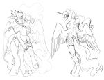  absurd_res anthro anthrofied breast_grab breasts clothing crown equid female female/female fingering fingering_partner friendship_is_magic grabbing_from_behind hand_on_breast hi_res horn legwear looking_at_viewer looking_back mammal monochrome my_little_pony nightmare_moon_(mlp) nude princess_luna_(mlp) rear_view silfoe simple_background sketch slit_pupils smile stockings thigh_highs tiara twilight_velvet_(mlp) unicorn vaginal vaginal_fingering winged_unicorn wings 