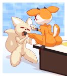 aggressive_retsuko antelope anthro anthro_on_anthro bovid breasts butt canid canine duo feet female female/female fennec fenneko foot_fetish foot_lick fox gazelle licking mammal navel nipples nude onihidden pussy recording sanrio tongue tongue_out tsunoda 