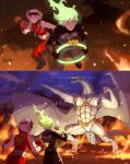  2019 2koma accessory athletic black_clothing bra byleth_(fire_emblem) byleth_(fire_emblem)_(male) clenched_teeth clothing comic double_bun dragon dumbbell edelgard_von_hresvelg female fire fire_emblem fire_emblem:_three_houses flaming_hair glowing glowing_eyes glowing_hair green_eyes hair headband hi_res horn horned_humanoid human humanoid macro male mammal monster muscular muscular_female muscular_male night nintendo parody pose pseudo_hair red_clothing red_sweatband ring_fit_adventure scales scalie serious sothis_(fire_emblem) spoiler sports_bra standing star stup-jam stupjam sweatband teeth the_immaculate_one underwear video_games weights white_body white_clothing white_eyes white_hair white_scales wings 