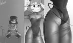  anthro applying_makeup butt clothing dress ducktales eyeliner female leotard maisie_whisk makeup mammal mirror monochrome mouse murid murine personal_grooming plushie rodent scrooge_mcduck siden translucent translucent_clothing translucent_dress wick_(artist) 