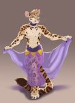 2019 4_toes 5_fingers abs antanariva anthro clothed clothing digital_media_(artwork) digitigrade felid fingers hi_res leopard male mammal pantherine simple_background solo standing toes topless whiskers 