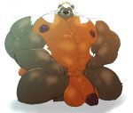  2016 anthro balls biceps big_balls big_muscles big_nipples big_pecs big_penis biped black_nose brown_body brown_fur fur huge_balls huge_muscles huge_penis hyper hyper_balls hyper_muscles kneeling looking_at_viewer madcow100 male mammal multitone_fur muscular muscular_male mustelid musteline nipples pecs penis simple_background solo sukiyo vein veiny_penis white_background white_body white_fur wolverine won_(madcow100) 