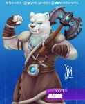  2019 absurd_res anthro barazoku big_male clothed clothing crystal digital_media_(artwork) epic_games felid feline fortnite fur gatogenerico halfbody hi_res looking_at_viewer male mammal muscular muscular_male pecs simple_background smile solo standing video_games white_body white_fur 