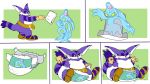  belt better_version_at_source big_the_cat brain chaos_(sonic) clothing deity diaper diaper_transformation domestic_cat dressing felid feline felis footwear fur gloves handwear humiliation infantilism male mammal overweight overweight_male perfectly.patches purple_body purple_fur sandals sitting sonic_(series) throwing transformation water white_body white_fur 