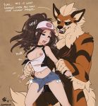  2019 anthro arcanine arm_grab balls big_balls black_penis blue_eyes blush breasts brown_hair canid canine clothed clothing duo english_text female female_on_anthro fluff-kevlar from_behind_position fur hair half-closed_eyes hat headgear headwear hilda_(pok&eacute;mon) human human_on_anthro interspecies knot kona_(fluff-kevlar) larger_male looking_pleasured male male/female mammal navel nintendo open_mouth orange_body orange_fur partially_clothed penetration penis pok&eacute;mon pok&eacute;mon_(species) pok&eacute;philia prison_guard_position pussy questionable_consent scar sex sharp_teeth simple_background size_difference smaller_female standing standing_sex teeth text torn_clothing vaginal vaginal_penetration video_games 