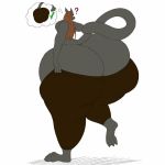  1:1 ? big_butt black_body black_fur bottomwear brown_hair butt checkpoint clothing feet felid fur hair hi_res huge_butt hyper hyper_butt long_hair mammal pantherine pants paws peashooter_(artist) simple_background thought_bubble worried 